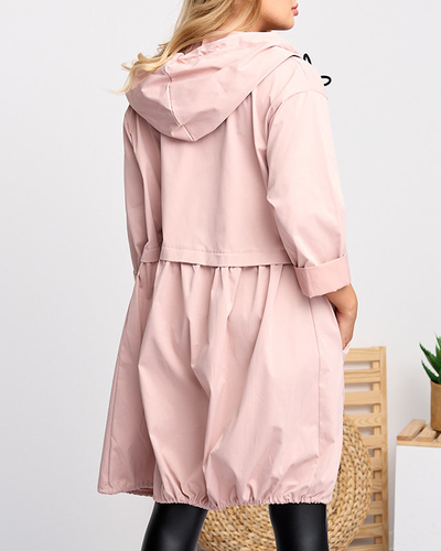 Lange Windjacke für Damen in hellrosa Farbe - Kleidung