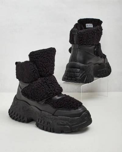 Royalfashion Damen Schneestiefel mit Schafsfell Segulla