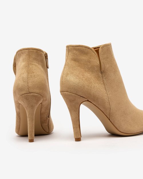 Royalfashion Світло-коричневі жіночі ботильйони на шпильці Amalenika