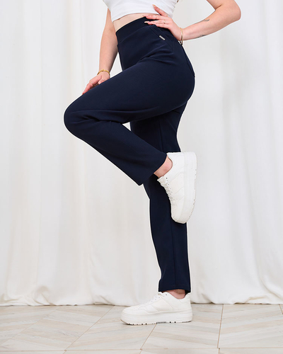 Royalfashion Темно-сині жіночі лосини PLUS SIZE штани