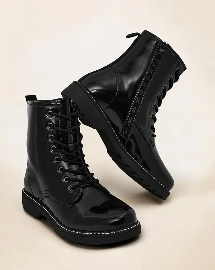 Royalfashion Damen Schnürstiefeletten Lacerro