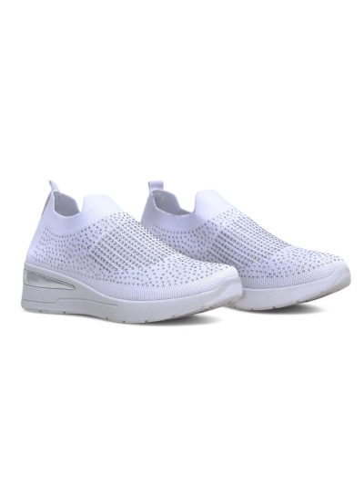 Royalfashion Slip-On Wedge-Sneaker für Damen mit Strasssteinen Qelavise
