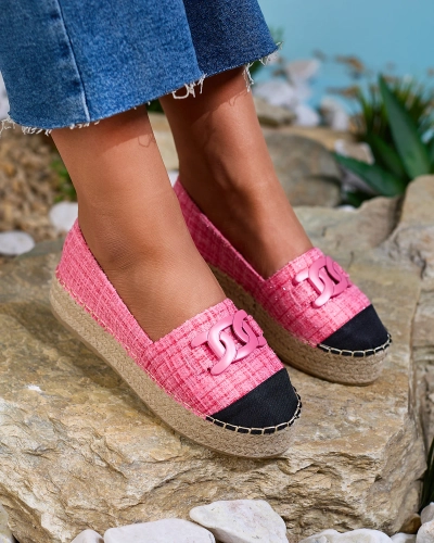 Royalfashion Жіночі картаті еспадрильї рожевого кольору Dempik