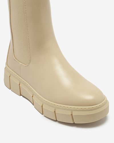 Damen Plateaustiefel in Beige Couell- Footwear