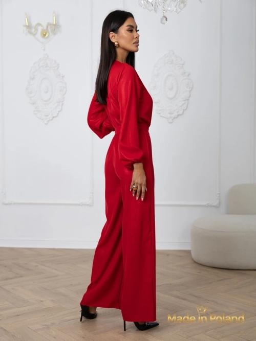 Блискучий жіночий комбінезон із запашним декольте Milla