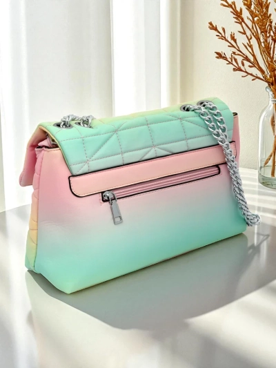 Royalfashion Kleine Damenhandtasche aus ombrefarbenem Ökoleder Sophie Rose