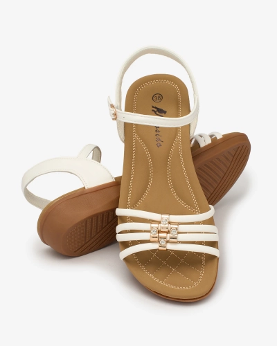 Жіночі босоніжки Royalfashion з білим декором Sun Crush