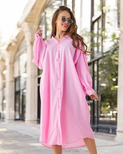 Royalfashion Бавовняна довга жіноча сорочка а'ла плаття