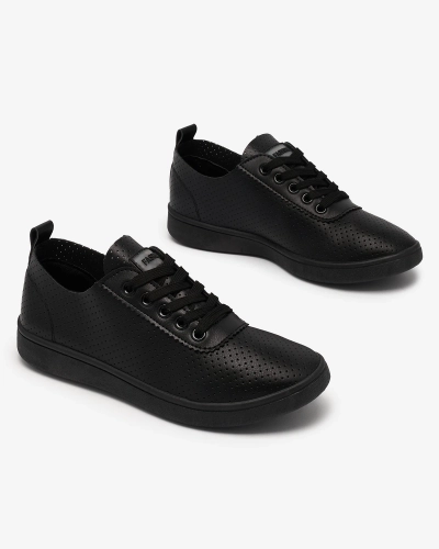 Royalfashion Damen durchbrochene Sneaker in schwarz Akeria