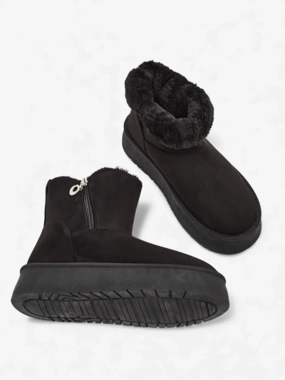 Aurora Damenstiefeletten Schwarz aus Öko-Leder für den Winter