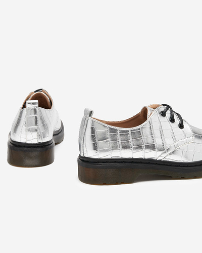 Сріблясті жіночі туфлі з тисненням Seniri - Взуття