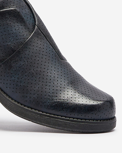 Royalfashion marineblau Damen Öko-Leder Halbschuhe Ilioppa