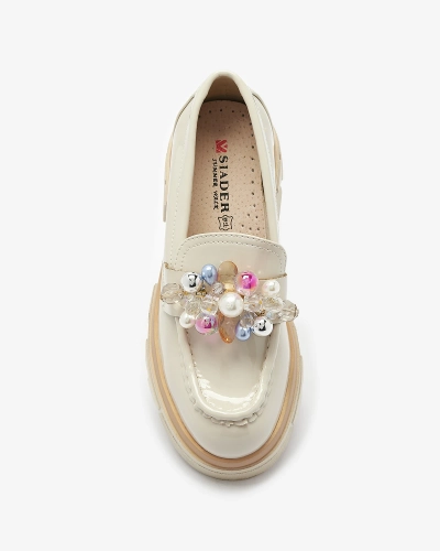 Beige lackierte Mokassins für Damen Geloppa- Footwear