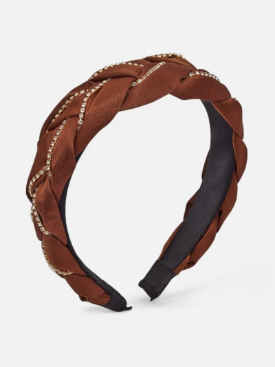 Royalfashion Haarband mit Zopfmuster, verziert mit Zirkonia