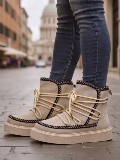 Royalfashion Damen Schnürschnee Boots Stozi
