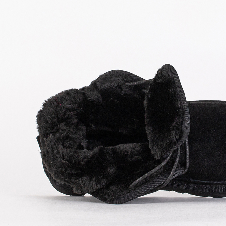 Kinderstiefeletten Luna Schwarz Veloursleder Bequem für den Winter