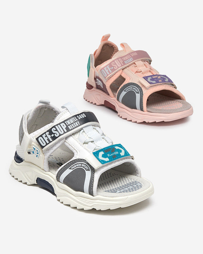 Weiße Kindersandalen mit Klettverschluss von Wukapi - Schuhe