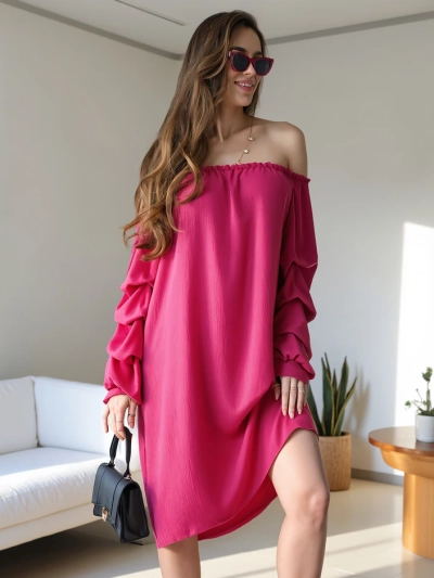Royalfashion Glattes Damenkleid a'la Spanisch mit Rüschen