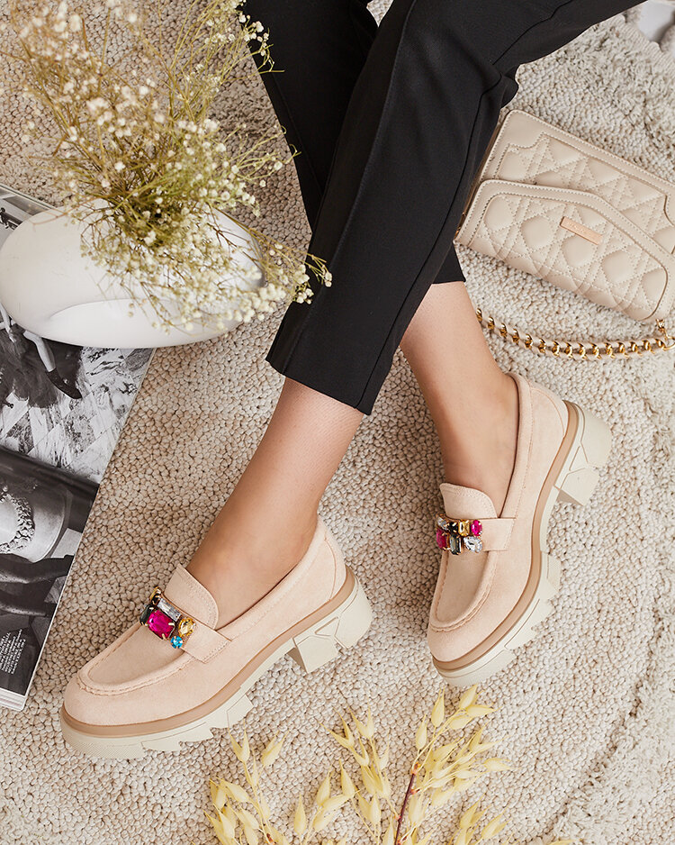 Royalfashion Mokassins mit bunten Steinen Sariner