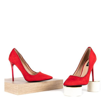 Еко-замшеві червоні туфлі-човники Jasmina - Взуття