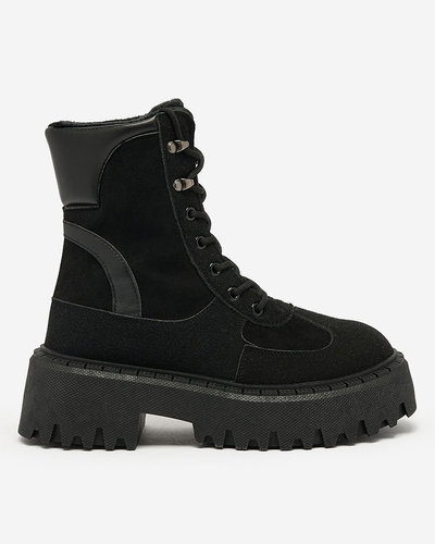 Royalfashion Schwarzer Damen-Schnürstiefel Macnev