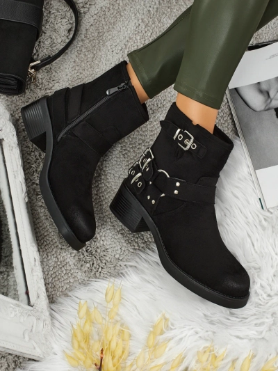 Damenstiefeletten aus Öko-Wildleder mit Schnallen Valtos