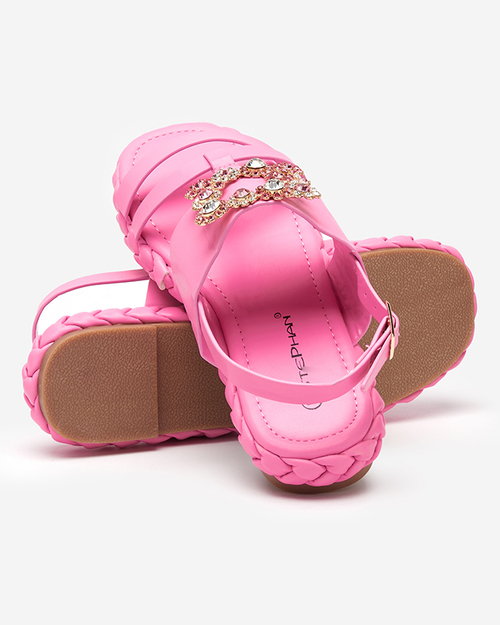 OUTLET Жіночі темно-рожеві босоніжки з декоративною пряжкою Govy-Footwear