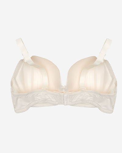 Einfarbiger Damen-BH in Beige mit Spitze - Unterwäsche
