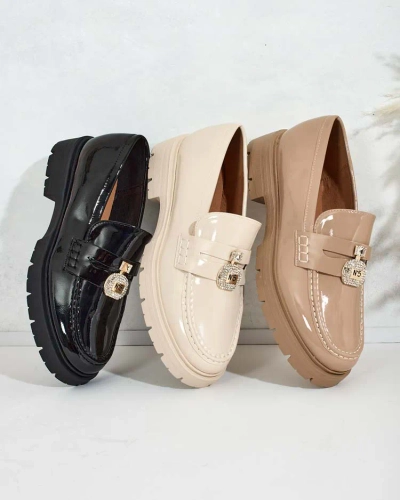 Royalfashion Damen lackierte Mokassins Bemies