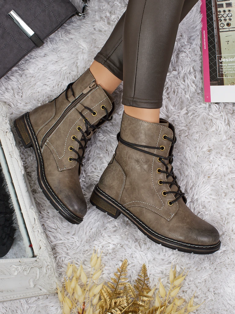 Öko-Leder Schnürstiefeletten Damen Ravonna