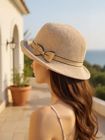 Royalfashion Damenhut mit Schleife verziert Summer Grace