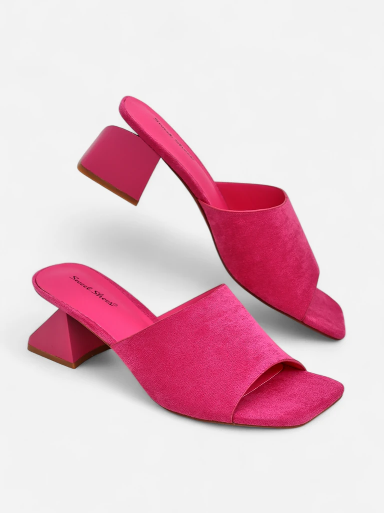 Royalfashion Damen-Slides mit dekorativen Absätzen Vollatie