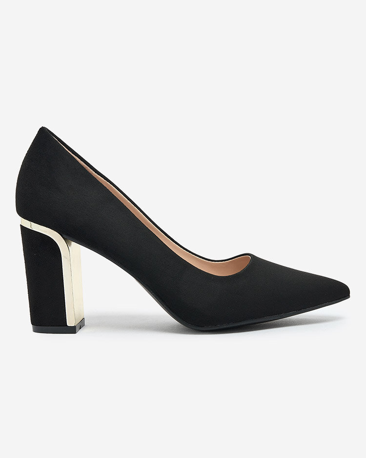 Royalfashion Schwarze Damen Pumps aus Öko-Wildleder Afrogosa