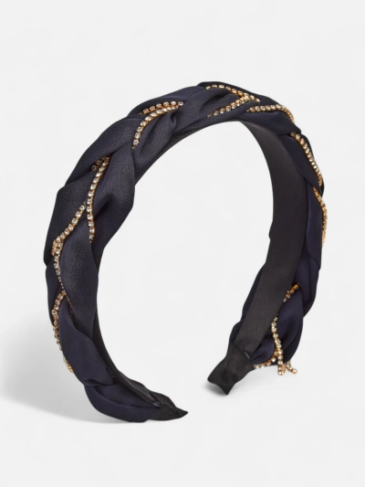 Royalfashion Haarband mit Zopfmuster, verziert mit Zirkonia