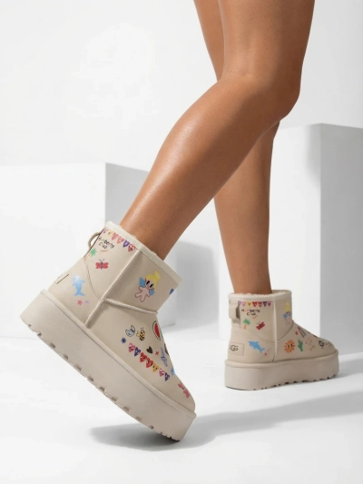 Чоботи Lemuria - Кремові Снігоходи Doodle на Товстій Підошві Furrini
