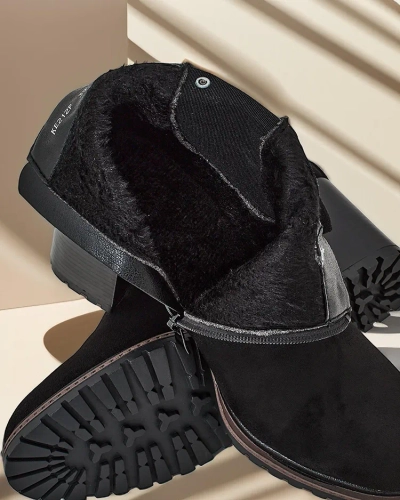 Royalfashion Damen Öko-Wildleder Stiefeletten auf einer Säule Idilla