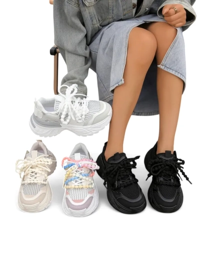 Royalfashion Damen sportliche Sneakers auf dickerer Sohle Loness