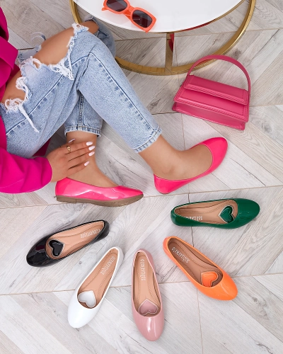 Neonrosa lackierte Damen-Ballerinas Fama - Footwear