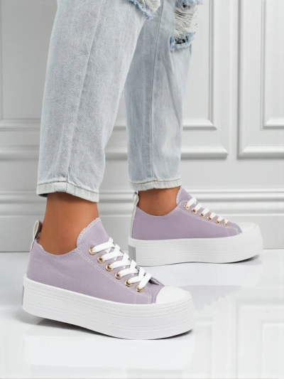 Violette Damen-Sneakers Callista mit Plateausohle – Sommer/Herbst, flacher Absatz