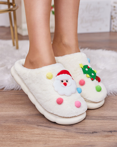 Різдвяні жіночі капці Royalfashion білі Fertemse