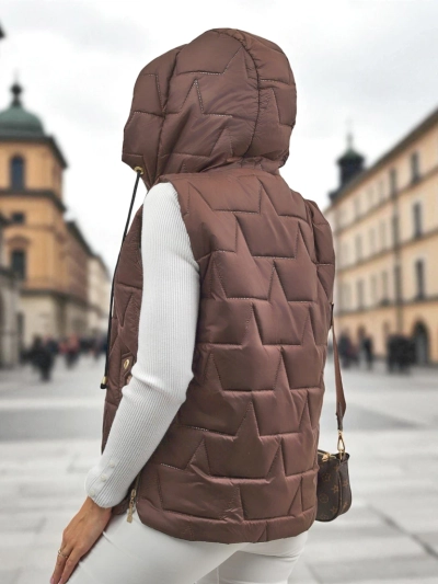 Gesteppte Damenweste mit Kapuze Steel Ember