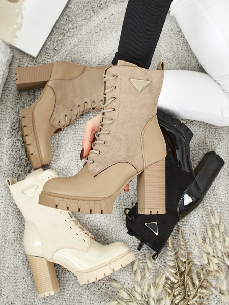 Damen Stiefeletten Öko-Wildleder mit Blockabsatz Event Bramble