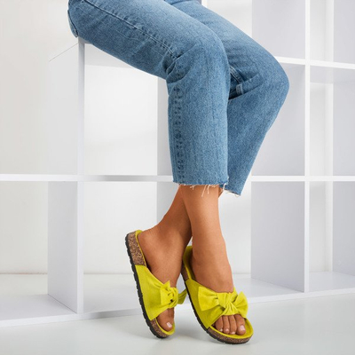 Grüne Frauenschuhe mit Sun and Fun-Schleife - Schuhe