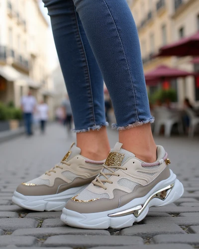 Royalfashion Damensneaker mit einer dickeren Sohle Lesalli