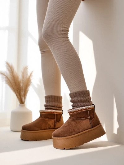 Royalfashion Damen Kurzstiefel a'la Schneestiefel Xoalla