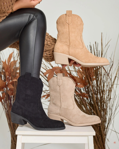 Royalfashion Hellbraune isolierte Damen-Cowboystiefel Bronco