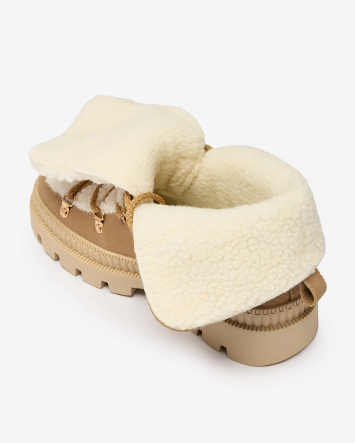 Royalfashion Бежеві жіночі утеплені черевики-трапери з овчиною Lery Walk
