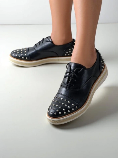 Royalfashion Damen Ballerinas mit Nieten Azaldo