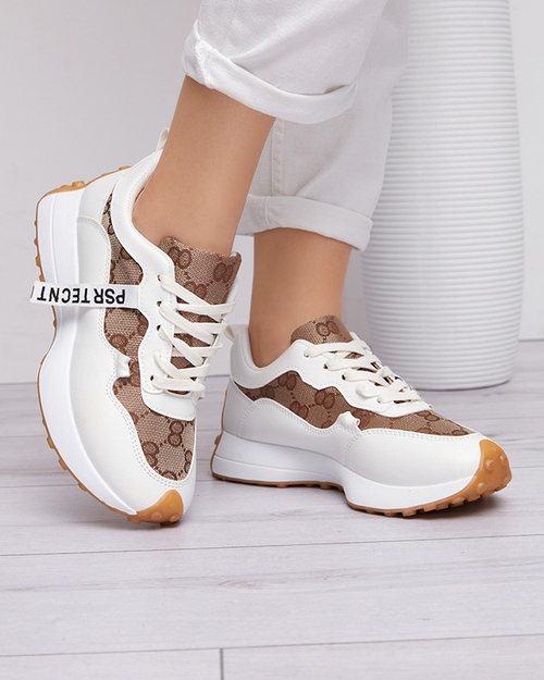 Білі жіночі кросівки з модним принтом Tentis