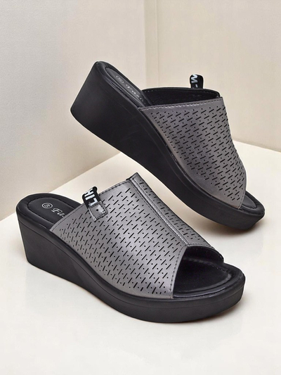 Royalfashion Damen Pantoletten mit Keilabsatz Luna Wedge